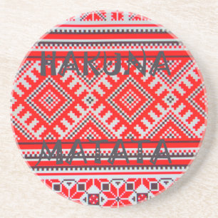 Hakuna Matata Seamless Geometrical Pattern Coaster