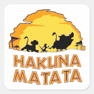 Hakuna Matata Silhouette Square Sticker