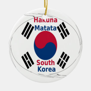 Hakuna Matata South Korea Art Print/Graphic Ceramic Tree Decoration