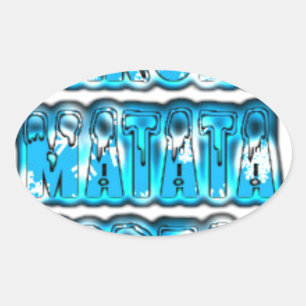 Hakuna Matata South Korea Art Print/Graphic Oval Sticker