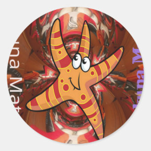 Hakuna Matata Starfish Design Classic Round Sticker