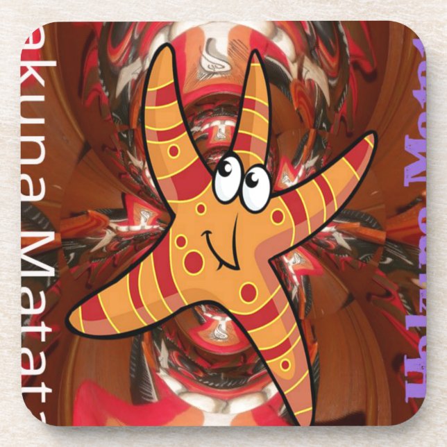 Hakuna Matata Starfish Design Coaster (Front)