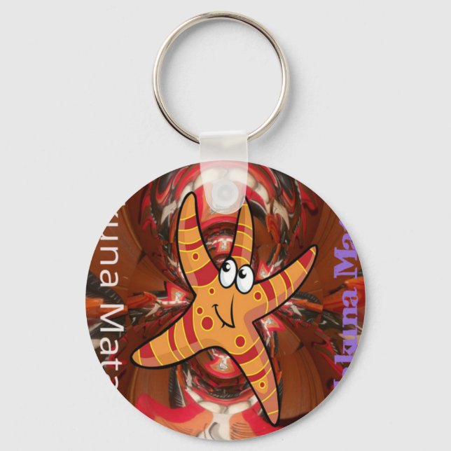 Hakuna Matata Starfish Design Key Ring (Front)