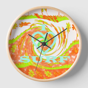 Hakuna Matata Summer Baby Kids I Love Surfing..png Clock