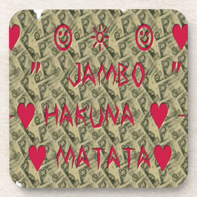 Hakuna Matata Talk Money Art Print Design Coaster (Front)