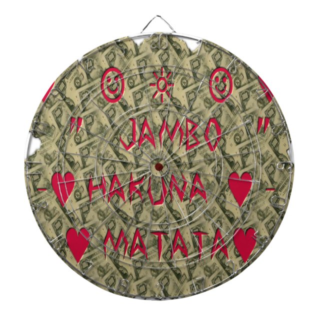 Hakuna Matata Talk Money Art Print Design Dartboard (Front)