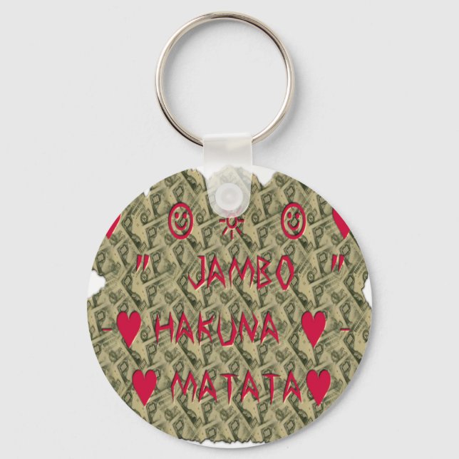 Hakuna Matata Talk Money Art Print Design Key Ring (Front)