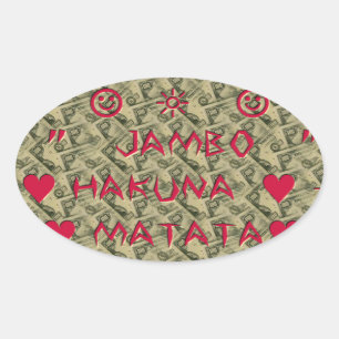 Hakuna Matata Talk Money Art Print Design Oval Sticker