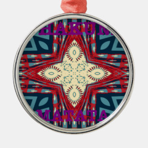 Hakuna Matata Text Hope Abstract Art Print Design Metal Ornament