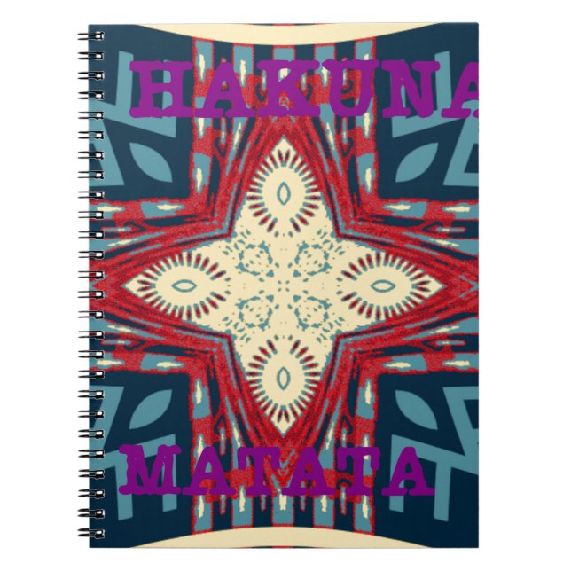 Hakuna Matata Text Hope Abstract Art Print Design Notebook (Front)