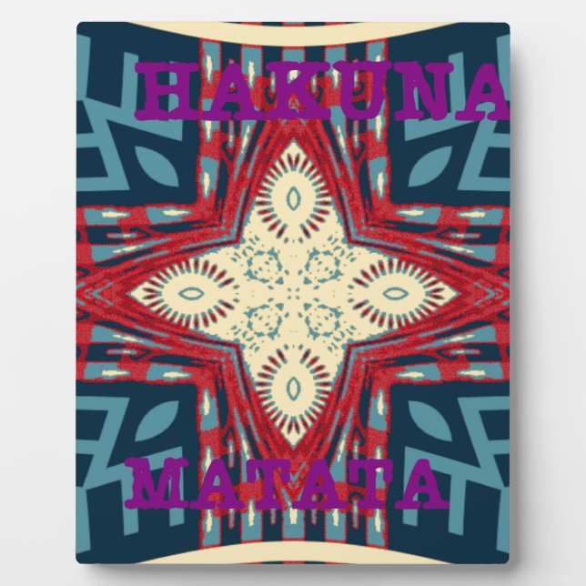 Hakuna Matata Text Hope Abstract Art Print Design Plaque (Front)