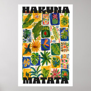 Hakuna Matata Tropical Tile Poster – Colourful