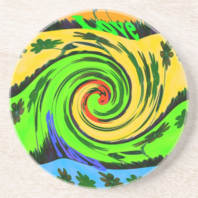 Hakuna Matata Tsunami Love Wave Colours.png Coaster (Front)