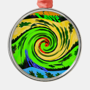 Hakuna Matata Tsunami Love Wave Colours.png Metal Tree Decoration