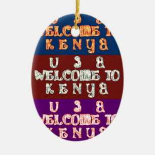 Hakuna Matata Welcome to Kenya.png Ceramic Tree Decoration