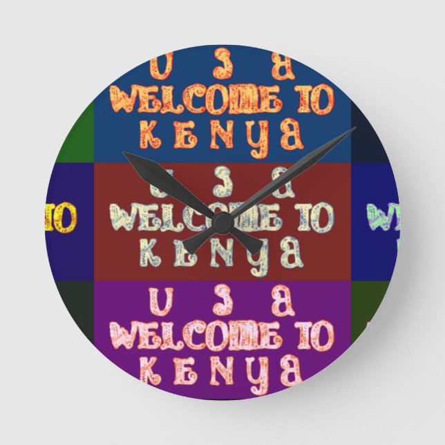 Hakuna Matata Welcome to Kenya.png Round Clock (Front)