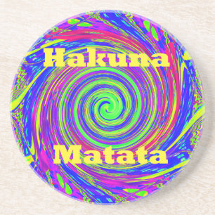 Hakuna Matata – Whirl Design with Vibrant Colours Coaster