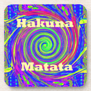 Hakuna Matata – Whirl Design with Vibrant Colours Coaster