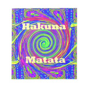 Hakuna Matata – Whirl Design with Vibrant Colours Notepad