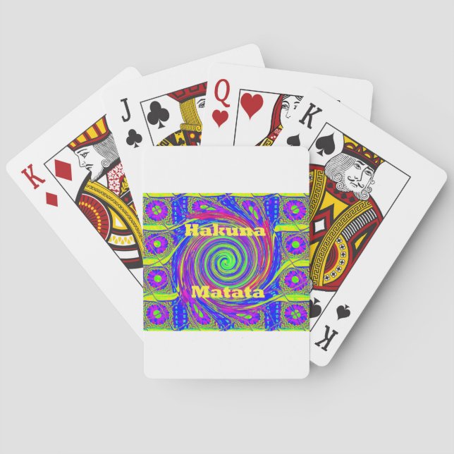 Hakuna Matata – Whirl Design with Vibrant Colours Playing Cards (Back)