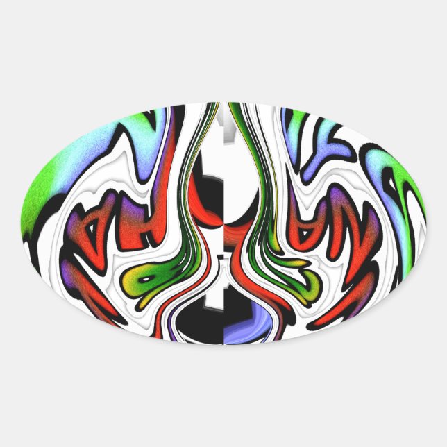 Hakuna Matata with Abstract Whirl and Gradients Oval Sticker (Front)