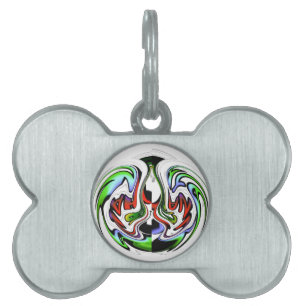 Hakuna Matata with Abstract Whirl and Gradients Pet ID Tag