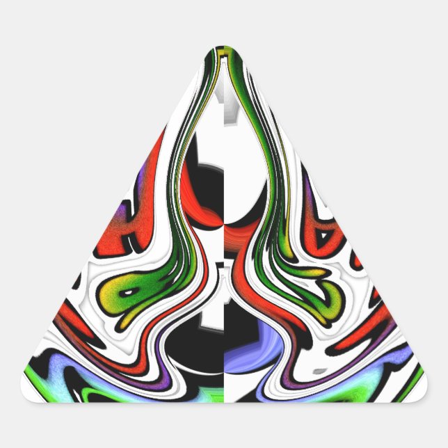 Hakuna Matata with Abstract Whirl and Gradients Triangle Sticker (Front)