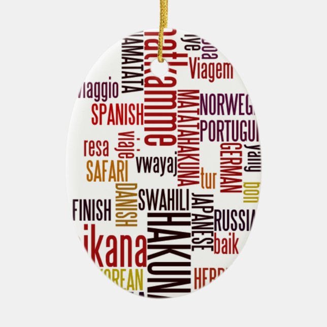 Hakuna Matata word Ceramic Tree Decoration (Front)