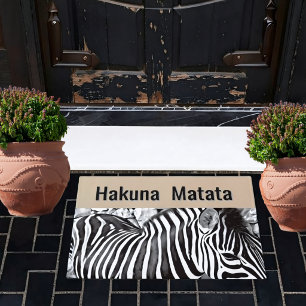 Hakuna Matata -zebra close up Doormat