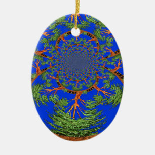 HakunaMatata I'm not allergic to people Eco tree Ceramic Ornament