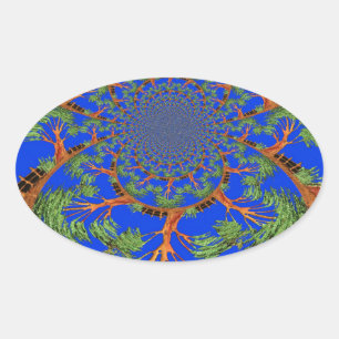 HakunaMatata I'm not allergic to people Eco tree Oval Sticker