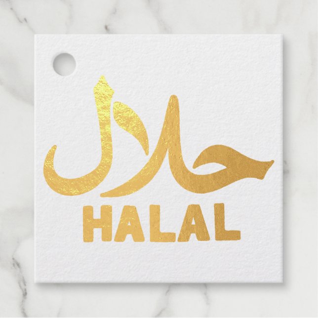 Halal English Arabic Business Favour Tags (Front)