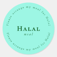 Halal meal Request Sticker, Light Green