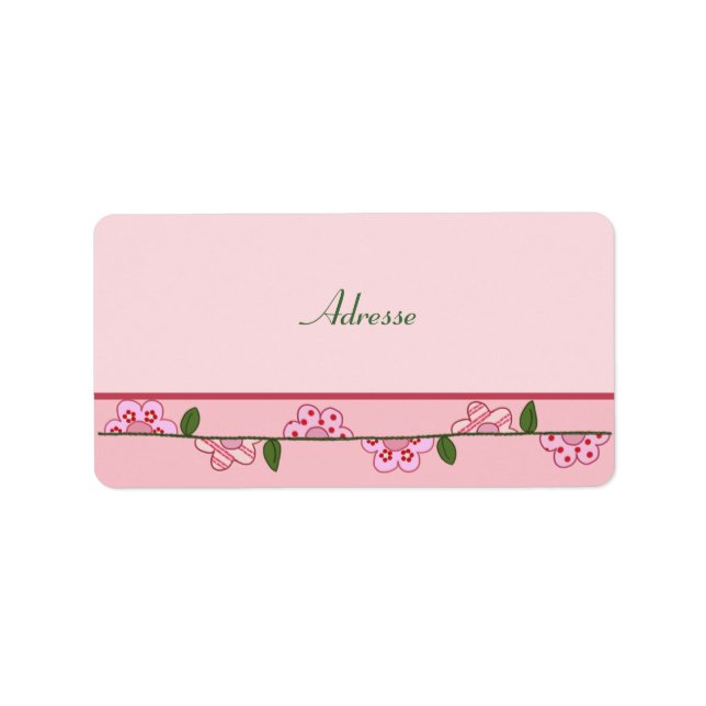 Halbe Blüten  Adressaufkleber Label (Front)