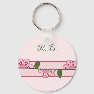Halbe blüten personalisiert key ring