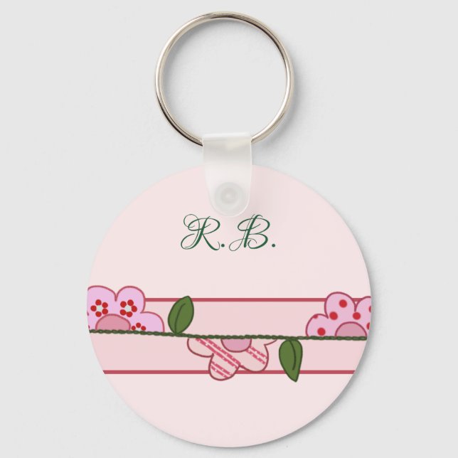 Halbe blüten personalisiert key ring (Front)