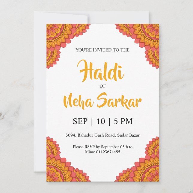 haldi ceremony invitation (Front)