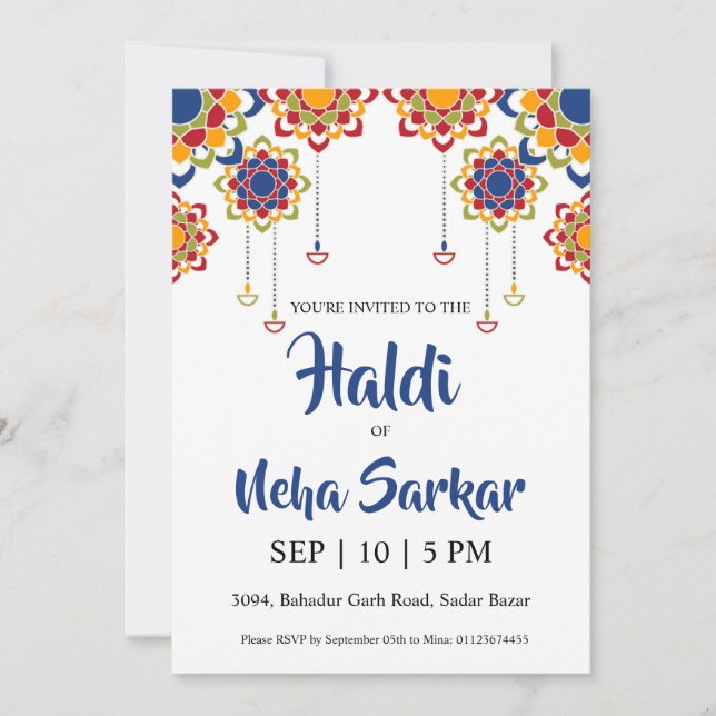 haldi ceremony invitation (Front)