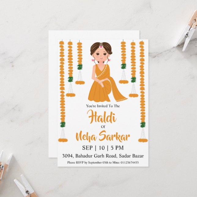 haldi ceremony invitation (Front/Back In Situ)