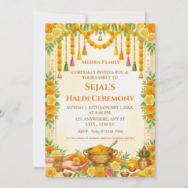 Haldi Ceremony Invitation Card (Front)