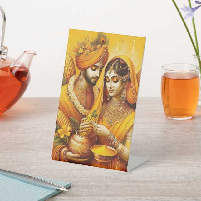 Haldi Ceremony Pedestal Sign Personalise (In SItu)