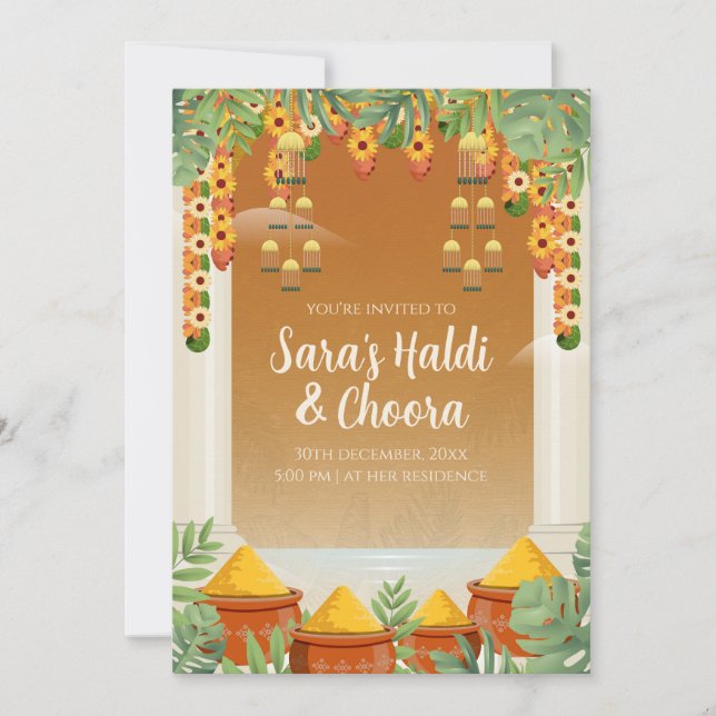 Haldi invitations Digital Choora invitations (Front)