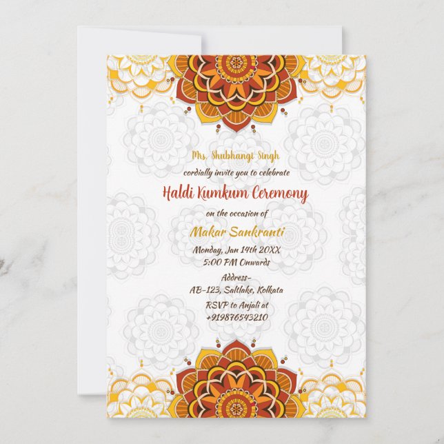 Haldi Kumkum Ceremony Invitation (Front)