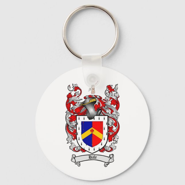 HALE FAMILY CREST -  HALE COAT OF ARMS KEY RING (Front)
