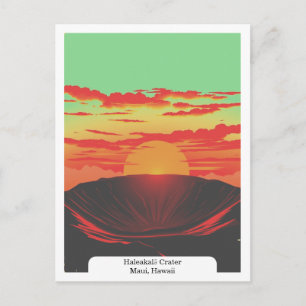 Haleakalā Crater, Maui, Hawaii Travel Vintage Postcard