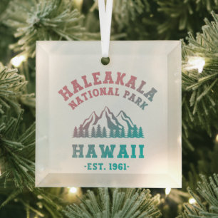 Haleakala National Park Hawaii Gradient Glass Tree Decoration