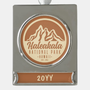 Haleakala National Park Hawaii Silver Plated Banner Ornament