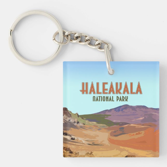 Haleakala National Park Maui Hawaii Vintage Key Ring (Front)