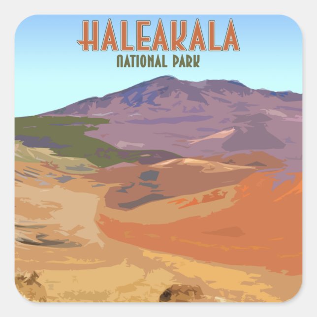 Haleakala National Park Maui Hawaii Vintage Square Sticker (Front)