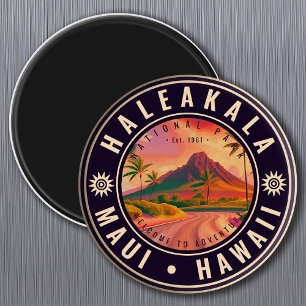 Haleakala National Park Maui Road Volcano Vintage Magnet